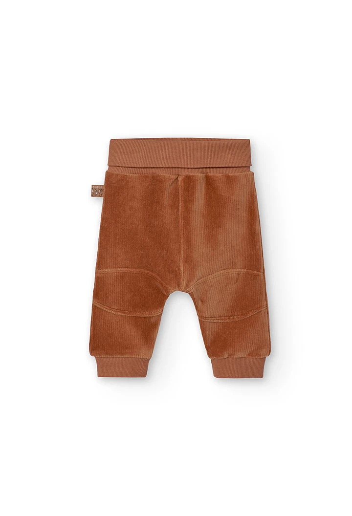 Pantalon en velours côtelé pour bébé garçon en marron