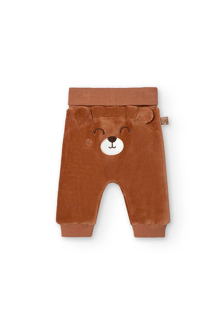 Pantalon en velours côtelé pour bébé garçon en marron