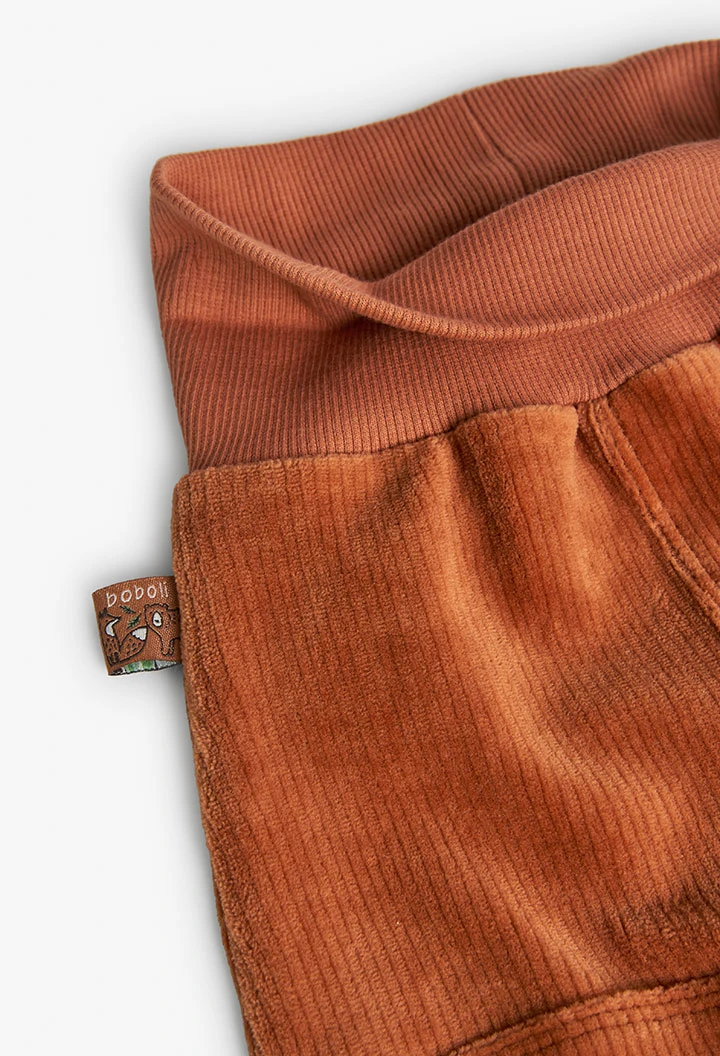 Brown corduroy trousers for baby boy