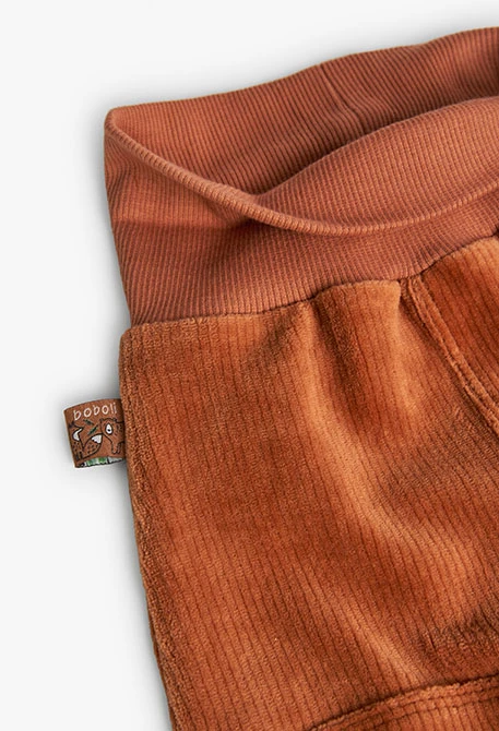 Pantalon en velours côtelé pour bébé garçon en marron