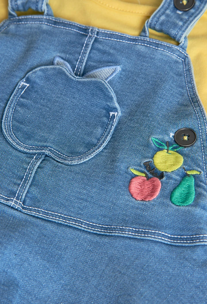 Set di abito in maglia per neonata in colore giallo