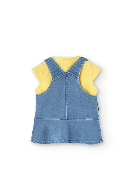 Set di abito in maglia per neonata in colore giallo