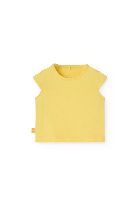 Set di abito in maglia per neonata in colore giallo
