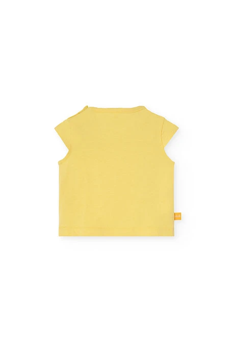 Set di abito in maglia per neonata in colore giallo