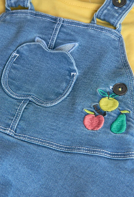 Set di abito in maglia per neonata in colore giallo