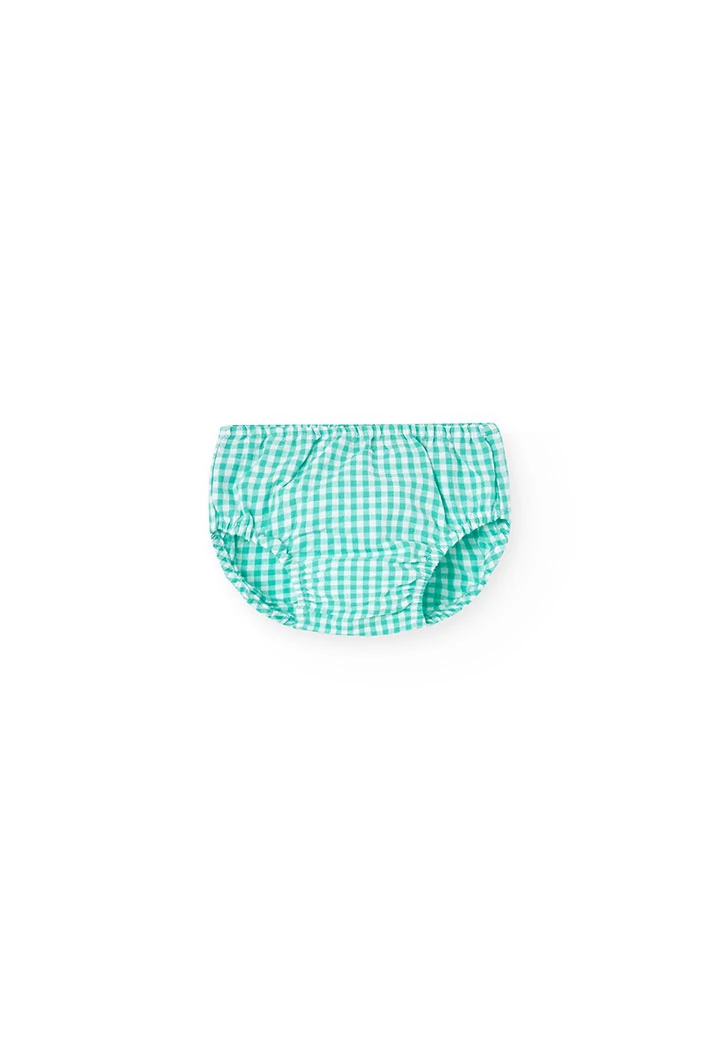 Kleid aus Popeline für Baby-Mädchen mit Karomuster in Multicolor