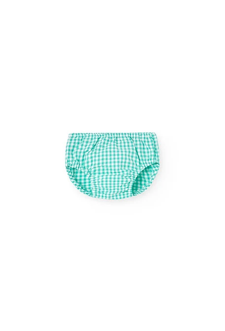 Vestido de popelina para bebé menina com design de xadrez em multicolor.