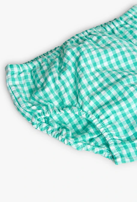 Vestido de popelina para bebé menina com design de xadrez em multicolor.