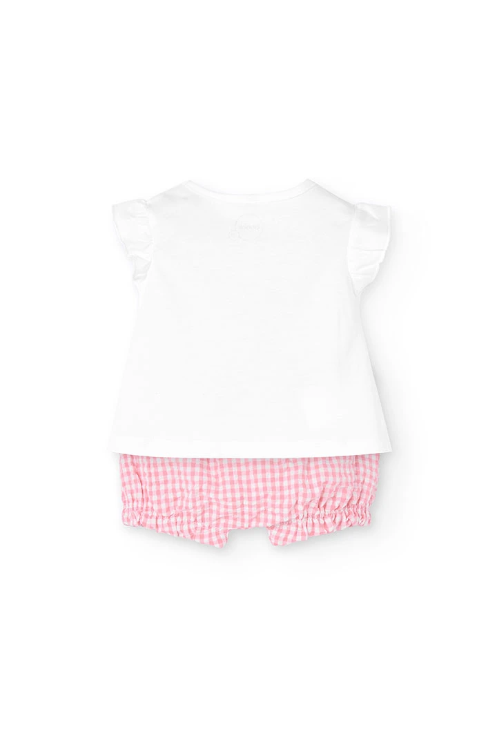 Completo in maglia per bambina neonata in colore bianco