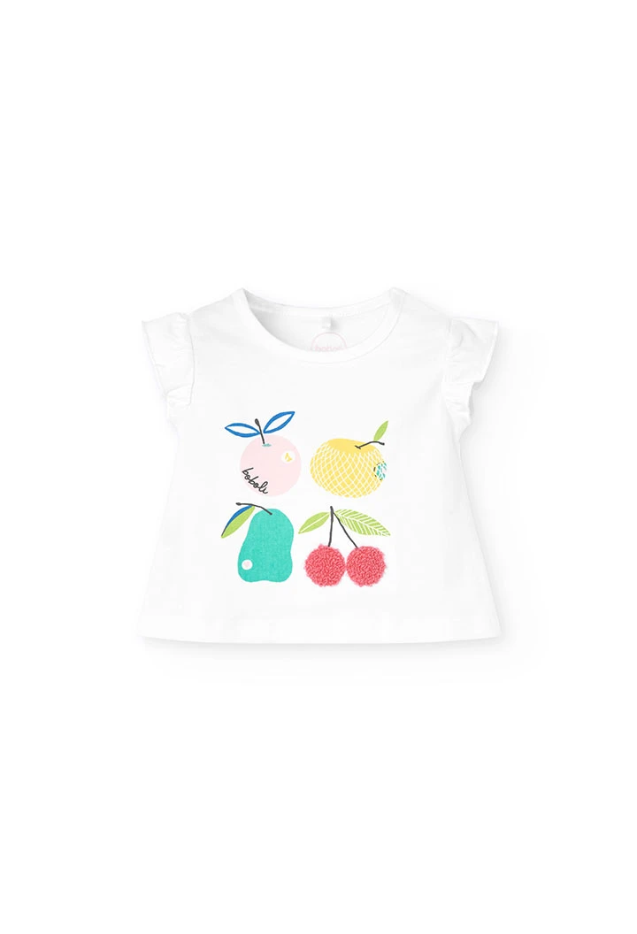 Completo in maglia per bambina neonata in colore bianco
