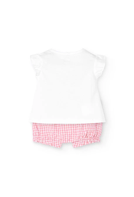 Completo in maglia per bambina neonata in colore bianco