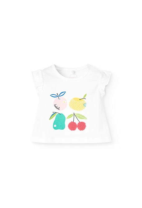 Completo in maglia per bambina neonata in colore bianco
