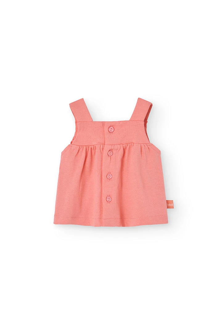 Completo di blusa e leggings in maglia per neonata in colore rosa