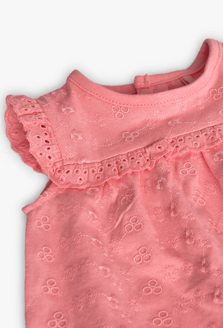 Tutina in popeline rosa per neonata.