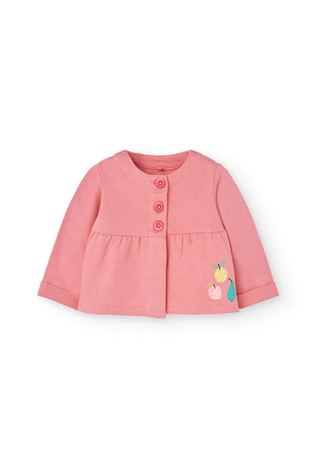 Chaqueta de punto para bebé niña en color rosa