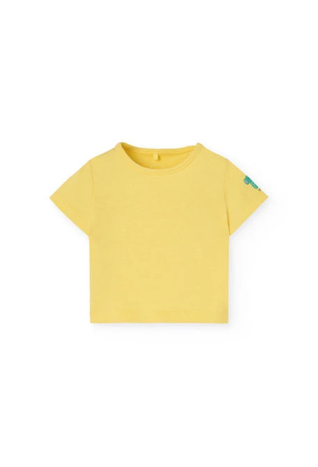 Baby boy knitted T-shirt set in yellow colour
