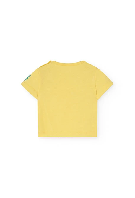 Baby boy knitted T-shirt set in yellow colour