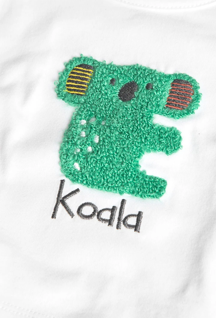 Set di maglia combinato per neonato in bianco con design di Koala.