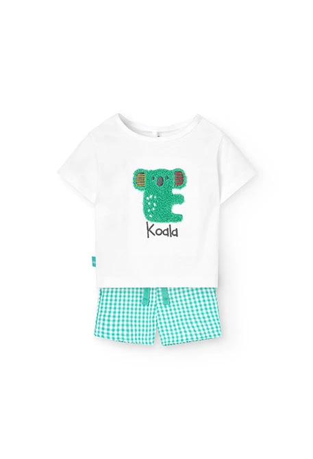 Set di maglia combinato per neonato in bianco con design di Koala.