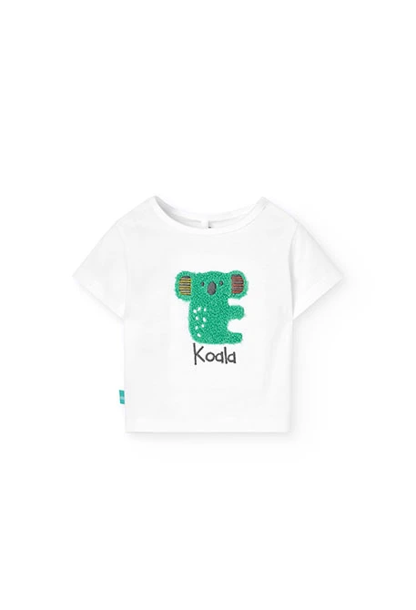 Nursery set with a koala design in white for baby boys.