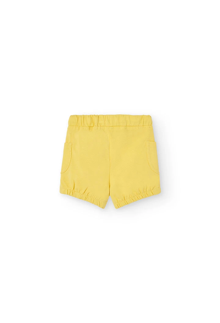 Completo di maglietta a maglia per neonato di colore giallo con stampa.
