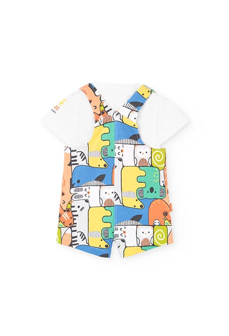 Baby boy knit t-shirt set in salmon colour.