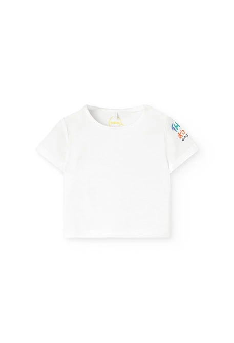 Baby boy knit t-shirt set in salmon colour.