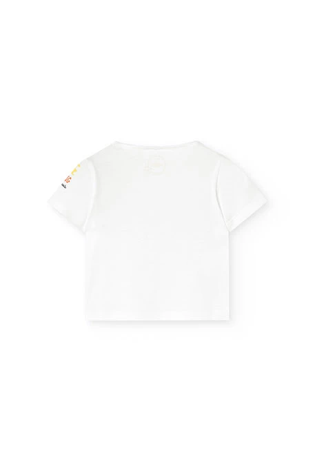 Baby boy knit t-shirt set in salmon colour.