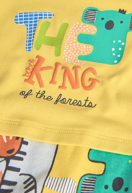 Barboteuse courte en tricot pour bébé garçon de couleur jaune