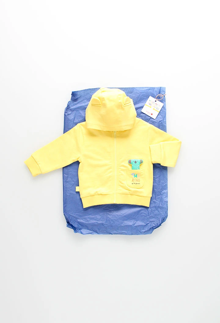 Baby boy cardigan in yellow