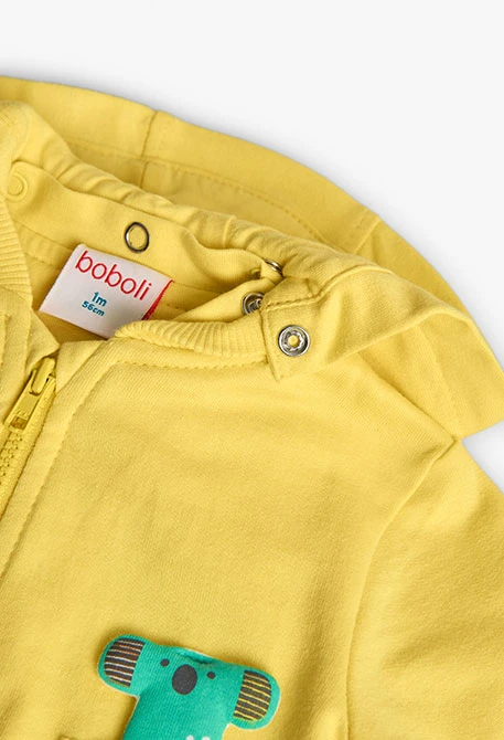 Gilet en maille pour bébé garçon de couleur jaune