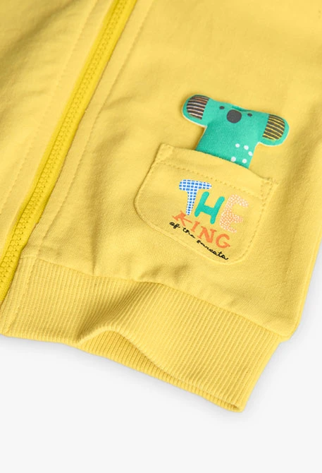 Gilet en maille pour bébé garçon de couleur jaune