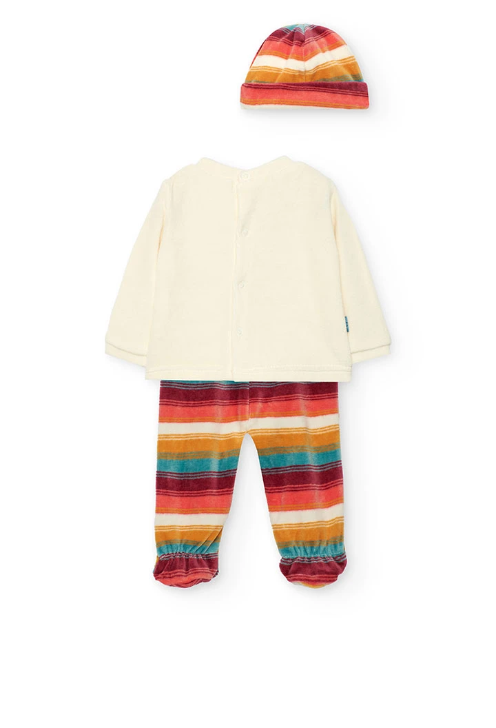 Gestreiftes Tier-Babyset aus Strick