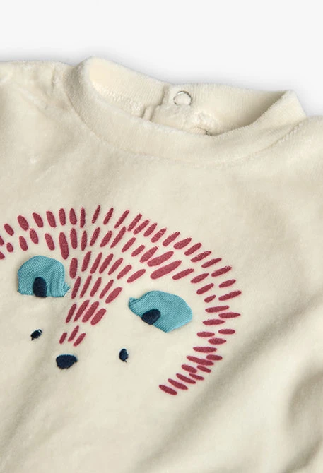 Striped animal knit baby set