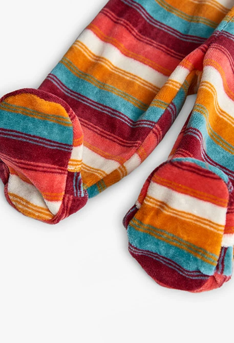 Striped animal knit baby set