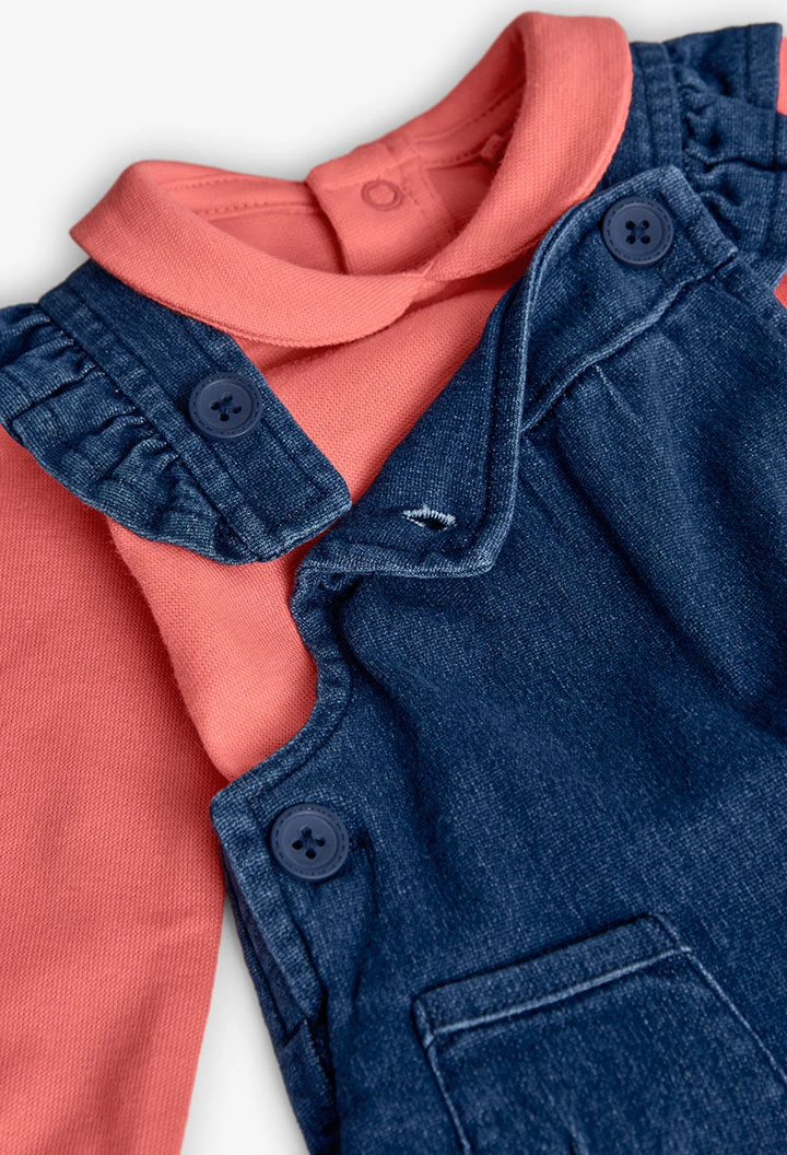 Blaues Strickset für Babys