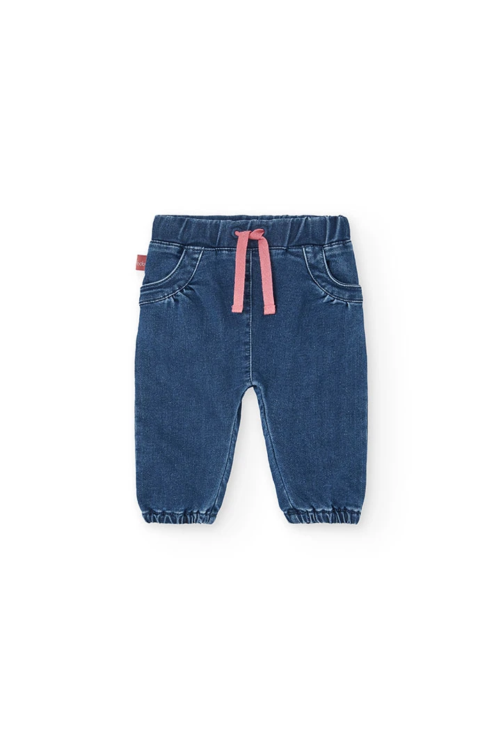 Conjunto de bebé de malha azul com cogumelos