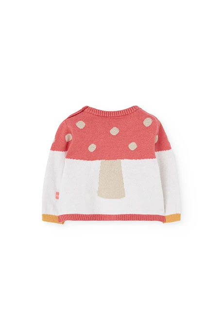 Ensemble bébé en tricot bleu avec des champignons