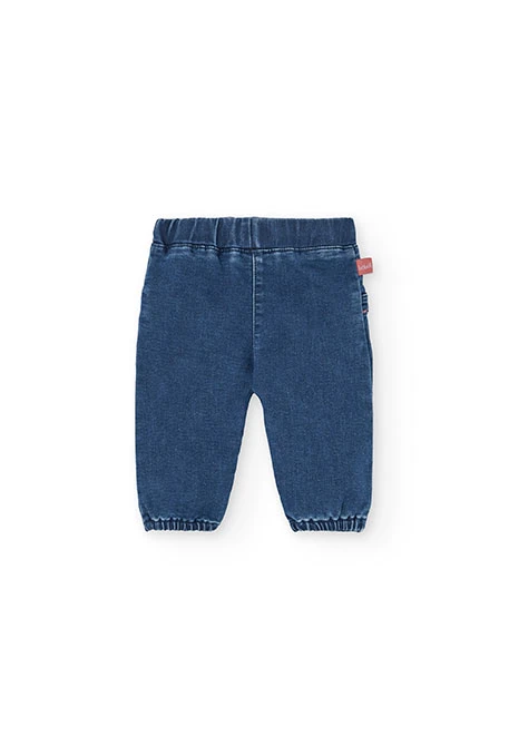 Ensemble bébé en tricot bleu avec des champignons