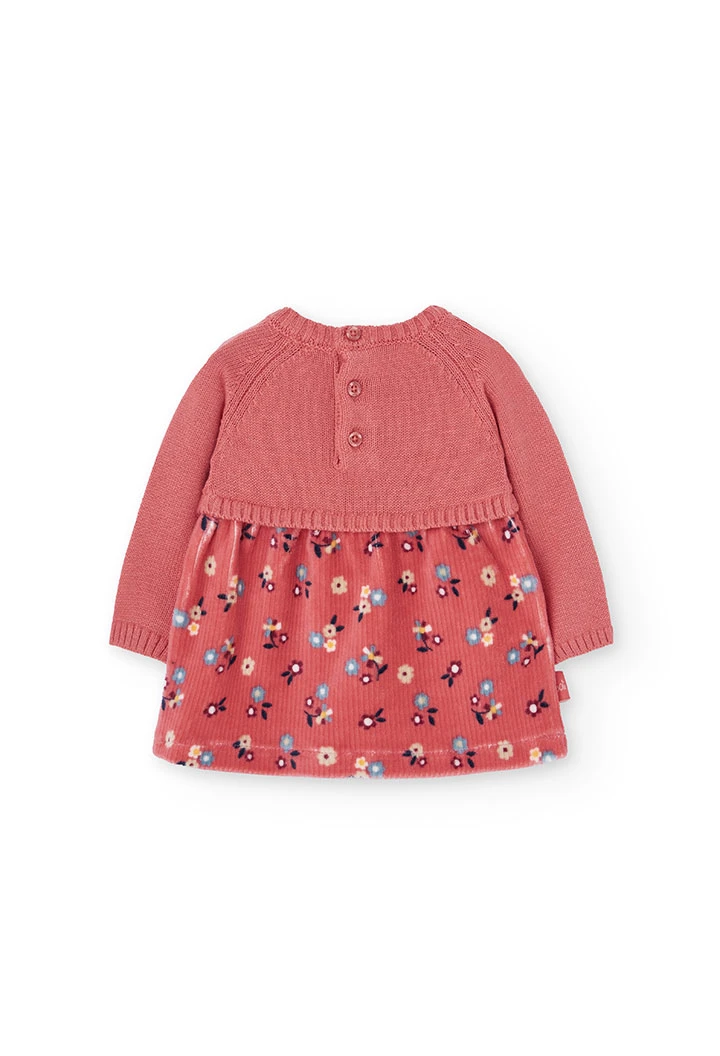 Vestido bebé rosa con flores