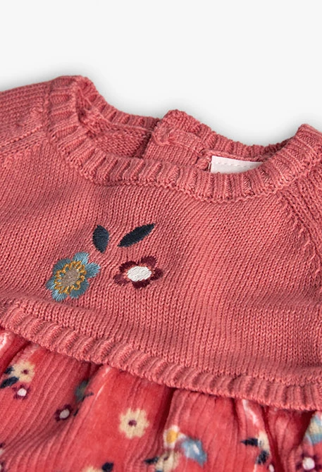 Rosa Kleid für Baby mit Blumen