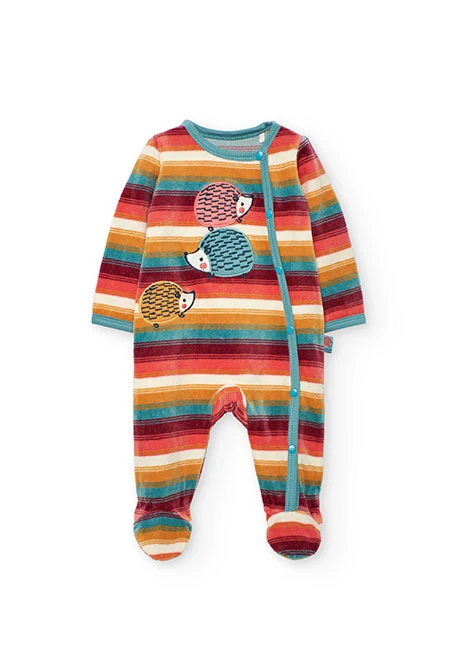 Combinaison bébé en maille rayée