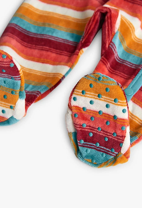 Combinaison bébé en maille rayée