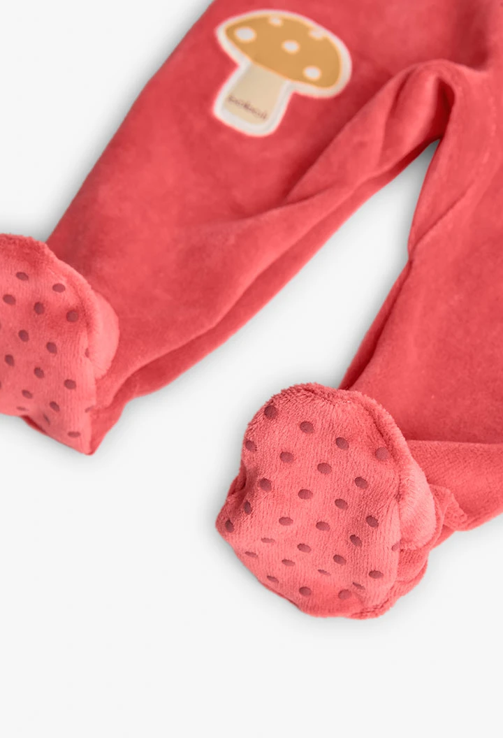 Grenouillère en tricot rose pour bébé