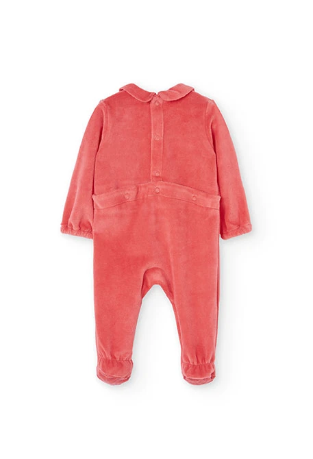 Grenouillère en tricot rose pour bébé