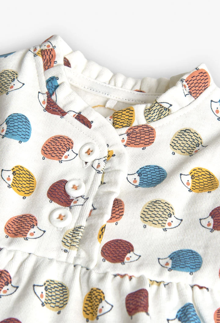 Baby-Kleid mit Igel-Print