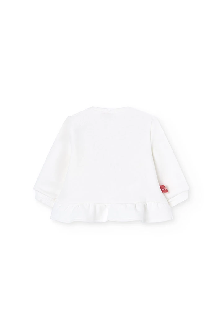 Completo neonato in maglia bianca con fiori
