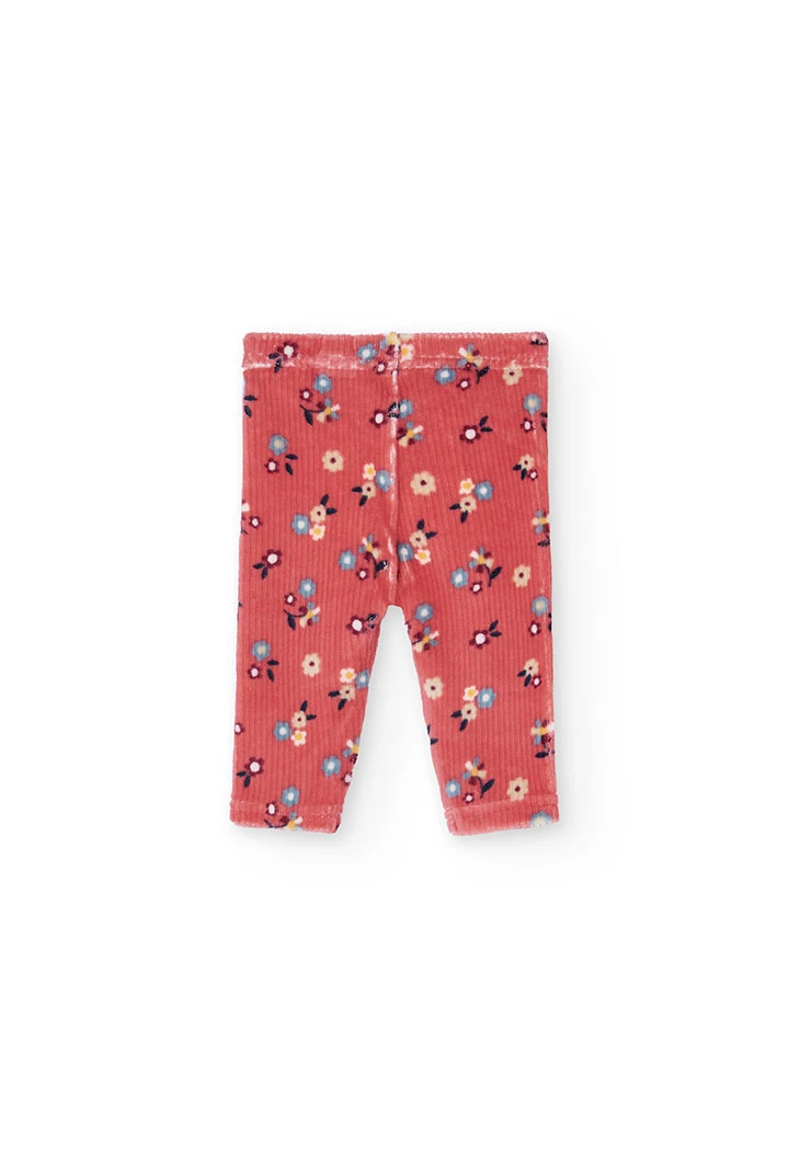 Conjunto bebé de punto blanco con flores