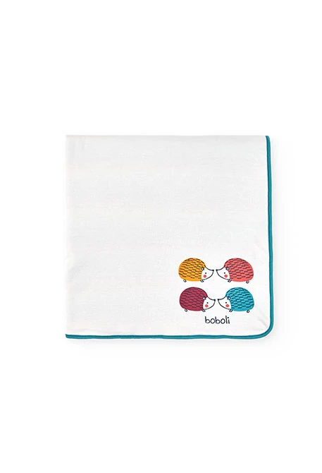 Babydecke aus gestreiftem Samt mit Tieren