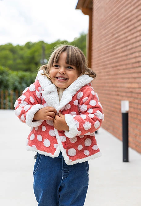 Veste bébé en maille rose